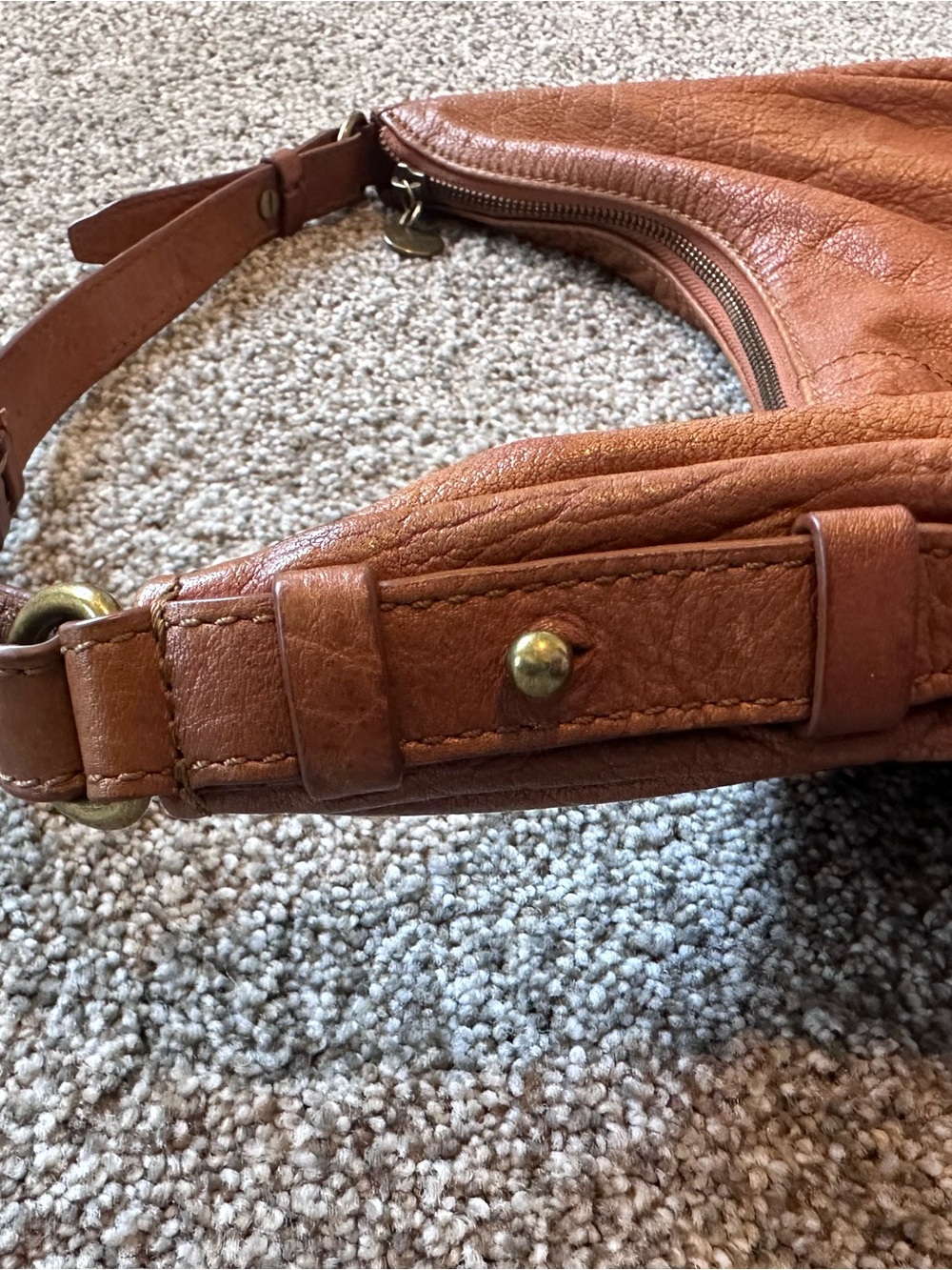 Lucky Brand Cognac Brown Leather Hobo Bag - Picture 6 of 16